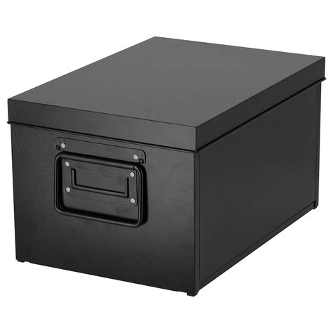 Black Metal Box With Lid 